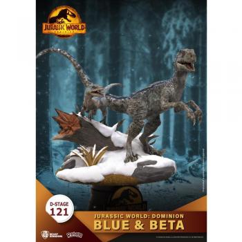 Beast Kingdom D-Stage Jurassic World: Dominion Blue & Beta Diorama, 13 cm