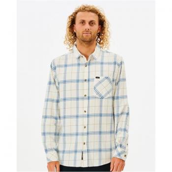 Camisa de Manga Larga Hombre Rip Curl Checked in Flannel Franela Blanco