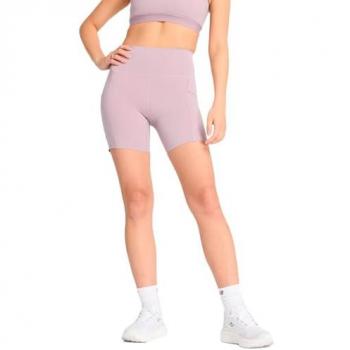New Balance Pantalones Cortos Sleek Pocket 6'' para mujer, color lila, talla L