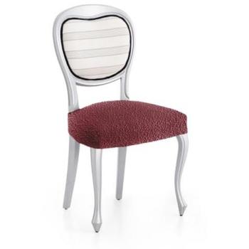 Pack 2 Fundas Bielásticas para Silla Sin Respaldo Burdeos 50 cm - Eysa Roc Premium