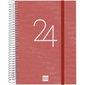 Agenda Finocam Year E10 día/pág 2024 Rojo cat