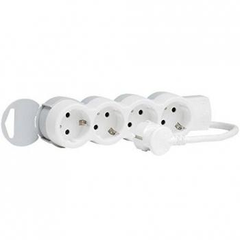 legrand 695006, Regleta 4 Tomas, Cable 1,5 M, Blanco y Gris