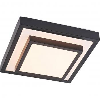 Plafón LED Lindby Vilho 32 cm, moderno, color negro, hecho de plástico