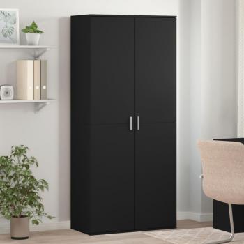 Zapatero negro de madera multicapa 80x39x178 cm