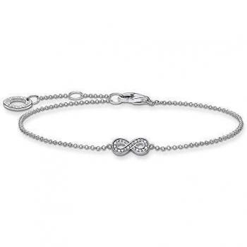 THOMAS SABO Sterling Silver CZ Infinity Bracelet A2003-051-14-L19V, Gray, One Size