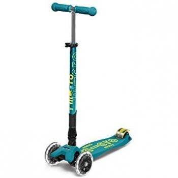 Micro® Maxi Deluxe Plegable LED, Patinete 3 Ruedas, 5-12 Años, Peso 2,5kg, Carga Máx 70Kg, Altura 67-91 cm, Plataforma Antideslizante Polipropileno