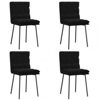 Black Velvet Dining Chairs Set of 4