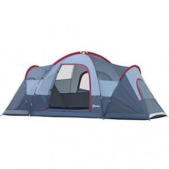 Outsunny Tienda de Campaña Familiar Grande con Bolsa de Transporte y Gancho para Luz de Camping 455x230x180 cm