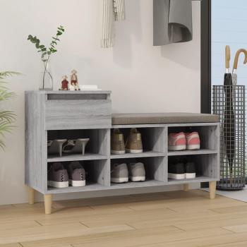 Mueble zapatero madera contrachapada gris Sonoma 102x36x60 cm
