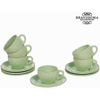Juego de 6 tazas de loza verde - Colección Kitchen's Deco by Bravissima Kitchen