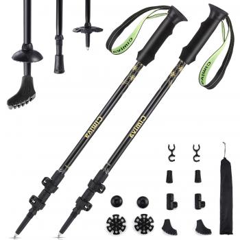 2 Pack Bastón de Senderismo Bastón Trekking Extensible Bastón Plegable Senderismo