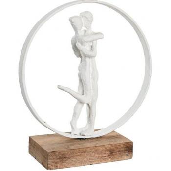 Figura Decorativa Pareja Blanco Resina y Madera 24x9x26 cm - DKD Home Decor