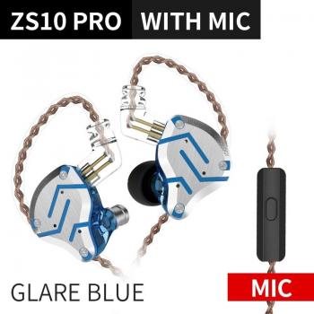 Auriculares KZ ZS10 Pro de Metal con Micrófono, HiFi, Cancelación de Ruido, In-Ear, para Música y Juegos