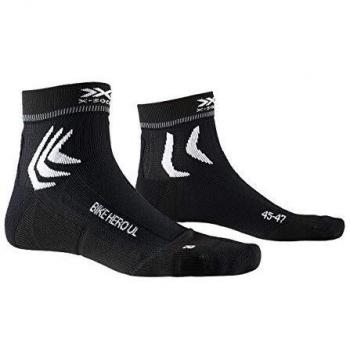 X-Socks Bike Hero Ultra Light Socks, Unisex Adulto, Opal Black/Arctic White, 45-47