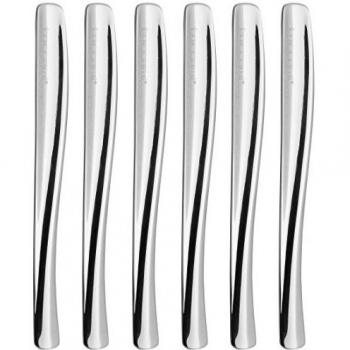 Toccami Stirrer 188 Cuchara de diseño de Acero Inoxidable para café o té, Juego de 6 Unidades, Plata, 8 cm