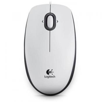Logitech M100 Corded Mouse, Ambidextrous, USB Type-A, Optical, 1000 DPI, White