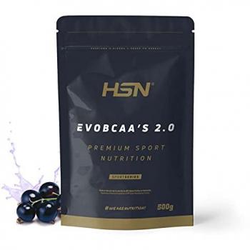 BCAA 12:1:1 con Glutamina de HSN Evobcaa's 2.0 | Sabor Grosella Negra 500 gr | 45 Tomas por Envase | Aminoácidos Ramificados (Leuc