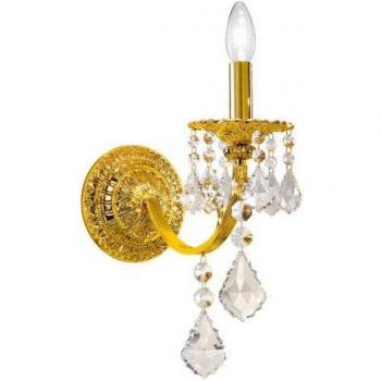 Aplique de cristal con 1 luz Pisani Crystal Oro 24K