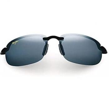 Maui Jim Ho'Okipa Reader Polarized Rimless Sunglasses, Gloss Black/Neutral Grey, Unisex, One Size