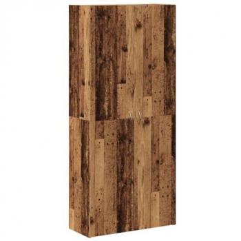 Mueble zapatero de madera ingeniería envejecida 80x35,5x180 cm