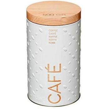 Lata de café metálica Edición Escandinava 500 g - Blanco/Beige - D 10,7 x H 19 cm
