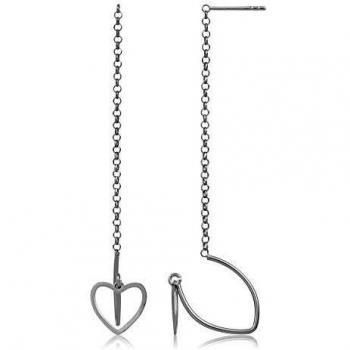 Córdoba Jewels | Pendientes en plata de ley 925 con diseño Corazón Gancho Silver