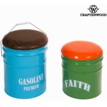 Pouf con tappo set da due - Printed Collezione by Craften Wood
