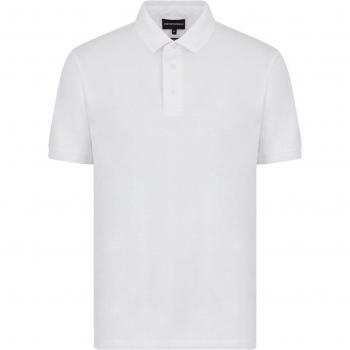 Emporio Armani Essential White Polo Shirt for Men - Size S
