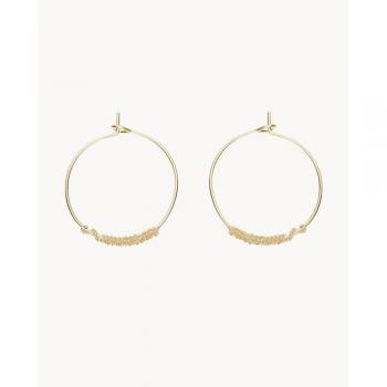 Pendientes Aro con Detalle en Cadena de Oro Amarillo