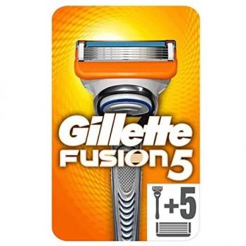 Maquinilla de Afeitar Gillette Fusion 5 para Hombre + 6 Cuchillas de Recambio con Lamas Anti-Fricción
