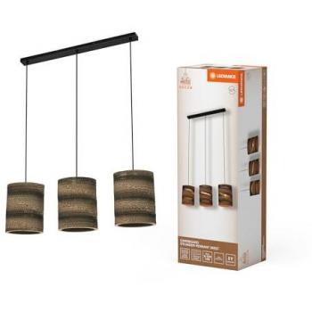 Lámpara Colgante Cilíndrica LEDVANCE de 3 Luces, Marrón, Cartón Ondulado Reciclado, E27, 830 mm