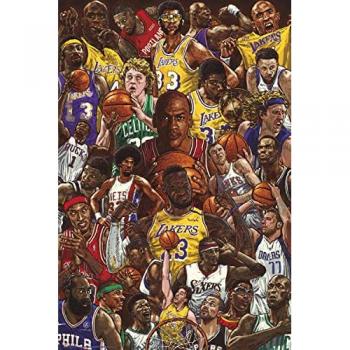 Póster Baloncesto Superestrellas - Lámparas Decorativas a Todo Color 61x91,5cm | Pósters para Pared Ideal Decoración Habitación Regalos