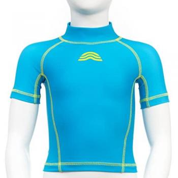 Camiseta de Natación Infantil UV Turquesa Aquarapid