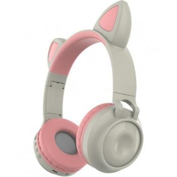 Auriculares Inalámbricos Oreja de Gato Bluetooth 5.0 con Cancelación de Ruido y LED, Soporte para Tarjeta TF y Micrófono de 3,5mm para Niñas y Niños