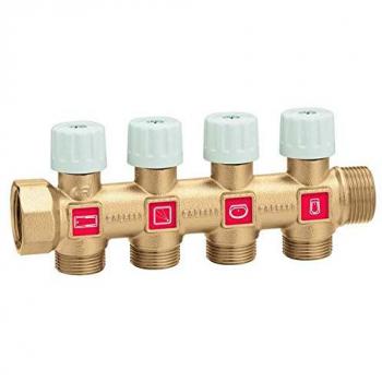 Colector Modular Caleffi con Grifos 3/4 x 4 Derivaciones