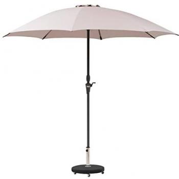 Sombrilla Recta Redonda Sisko Taupe 2,7 m - Aluminio Tratado y Poliéster Hespéride
