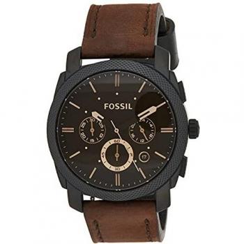 Fossil Mens Chronograph Quartz Watch with Leather Strap FS4656IE