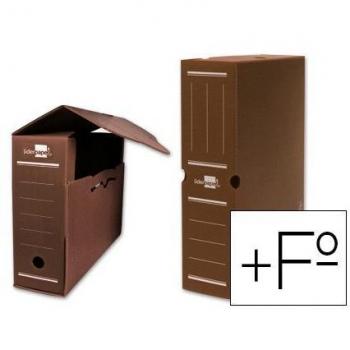 Caja archivo definitivo plástico Liderpapel marrón 387x275x105 mm