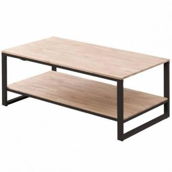 Mesa Centro Elevable Salón Comedor Wilson Color Roble Nordish y Negro 120x60x45-60 cm