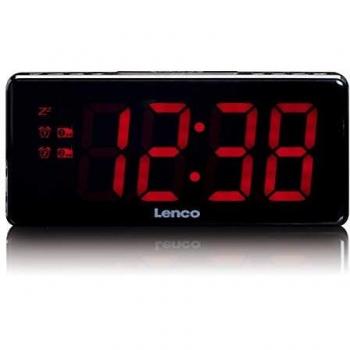 Lenco CR-30 - Radio (Reloj, Analógica, FM, LCD, Rojo, Negro)