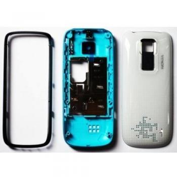 Guscio compatib. Con Nokia 5130 WHITEBLUE Side Frame + Back + Camera Lens + Keypad