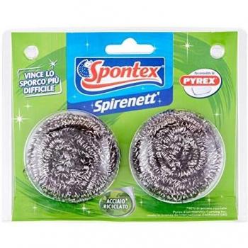 Spontex Spirenett - Palillos con Hilos de Acero Reciclado, para Limpieza de ollas, Platos y Parrillas, tamaño 2 Unidades, Color Plateado