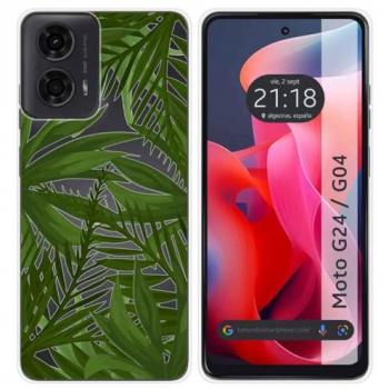 Funda Silicona Transparente Jungla para Motorola Moto G04 / G24
