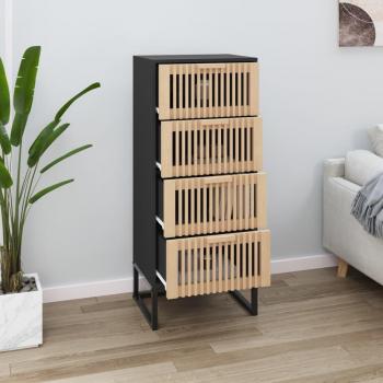 Aparador alto negro de madera multicapa 40x30x95 cm