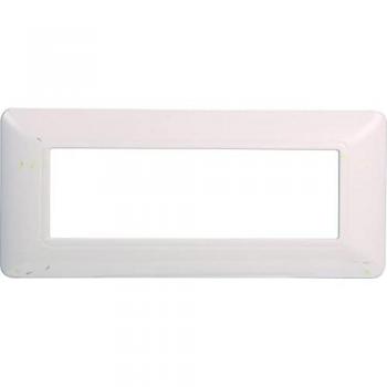 Placa de plástico blanca compatible con Bticino Matix para 6 módulos