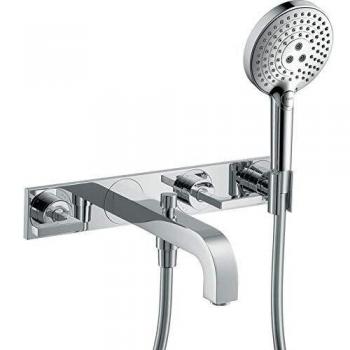 Hansgrohe 3 L.Wannenarmatur Axor Citterio F Set Wand chrom mit Hebelgriff/Platte u.Handbr. 39442000