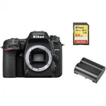 Cámara Digital Réflex Nikon D7500 Cuerpo + Tarjeta SD de 64 GB + Batería EN-EL15A