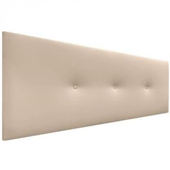 Cabecero de Polipiel Liso con Botones Tapizado Acolchado Beige 135x50cm para Camas 120/135/140 - Diseño Moderno y Elegante