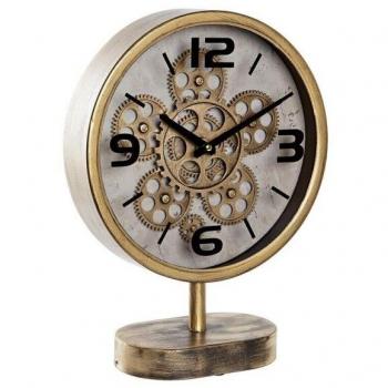 Reloj de Mesa con Engranajes de Hierro y Diseño Industrial (30 x 12 x 41 cm)