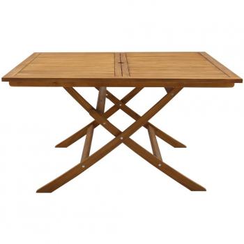 Mesa de jardín cuadrada plegable de madera maciza 140 cm Santiago